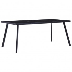 Mesa de comedor de vidrio templado negro 160x80x75 cm D