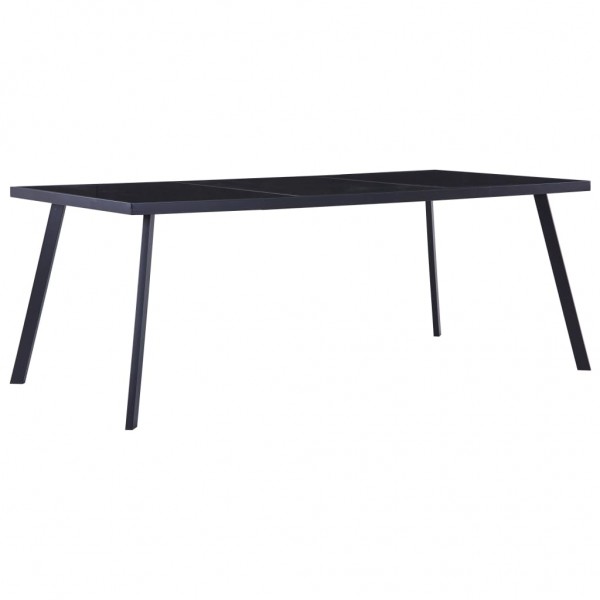 Mesa de comedor de vidrio templado negro 200x100x75 cm D