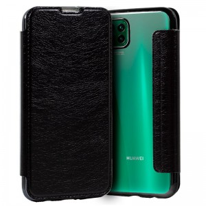 Fundação COOL Capa de Flip para Huawei P40 Lite couro preto D