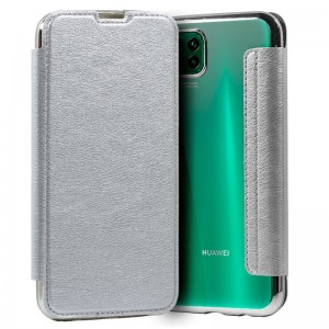 Fundação COOL Capa de Flip para Huawei P40 Lite Couro Prata D