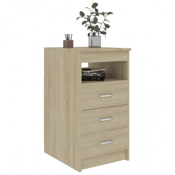 Cajonera de madera contrachapada color roble Sonoma 40x50x76 cm Cajonera de madera contrachapada color roble Sonoma 40x50x76 cm D