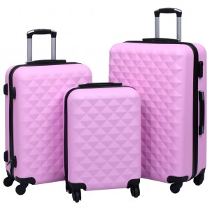 Juego de maletas rígidas 3 piezas ABS rosa D