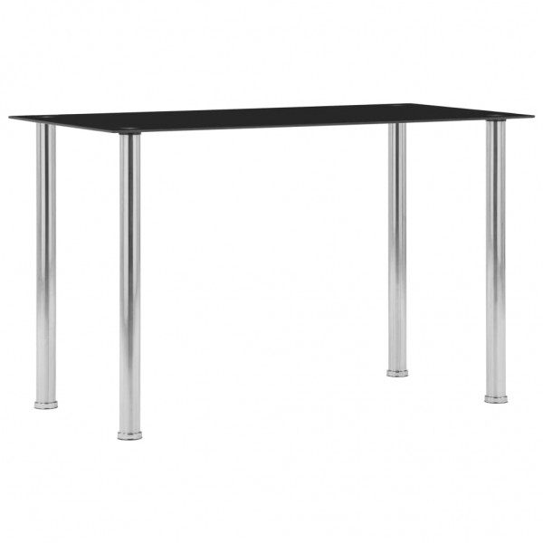 Mesa de comedor de vidrio templado negro 120x60x75 cm D