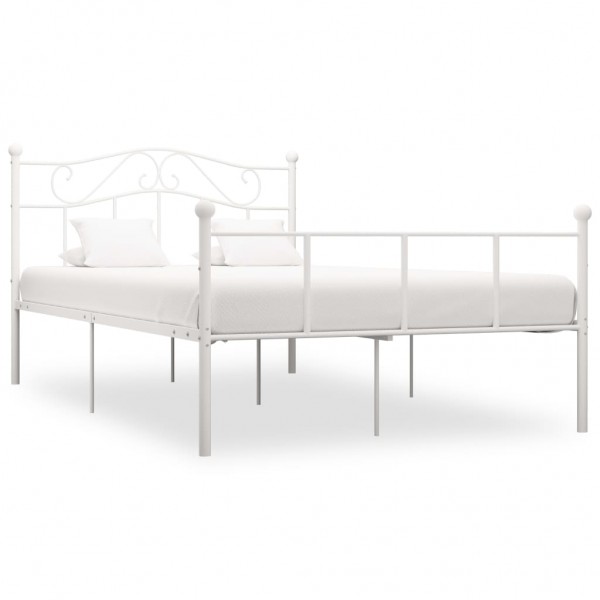 Estructura de cama de metal blanco 140x200 cm D