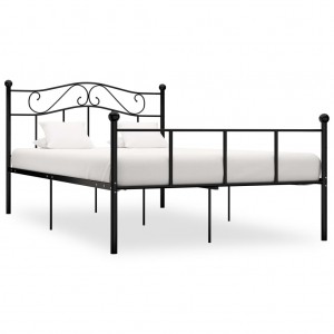 Estructura de cama para colchón de 120x200 cm hecha de madera de color  negro VidaXL