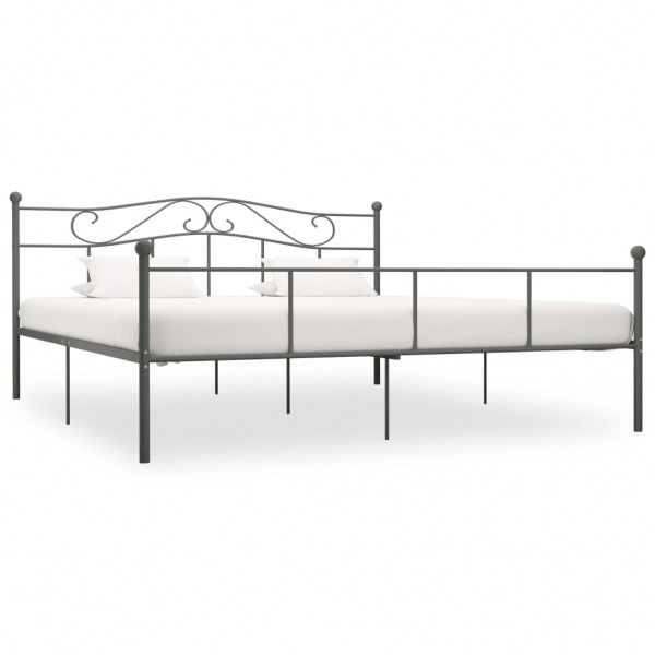 Estructura de cama de metal gris 180x200 cm D