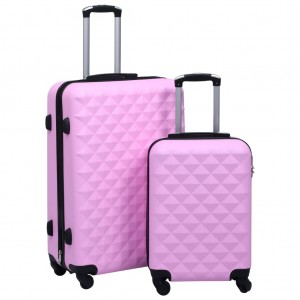 Juego de maletas rígidas con ruedas 2 piezas ABS rosa D