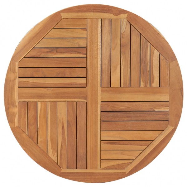 Superfície de mesa redonda madeira maciça de teca 2,5 cm 90 cm D