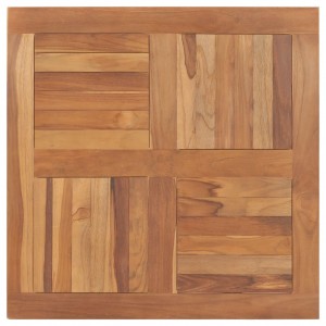 Superficie de mesa cuadrada madera maciza de teca 80x80x2.5 cm D