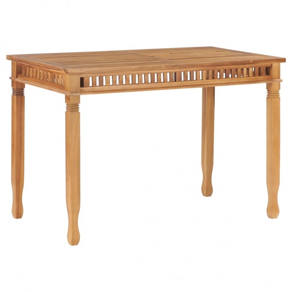 Mesa de comedor de jardín madera maciza de teca 120x65x80 cm D