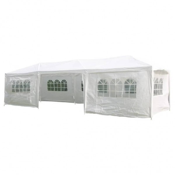 HI Tenda para festas com paredes laterais brancas 3x9 m D