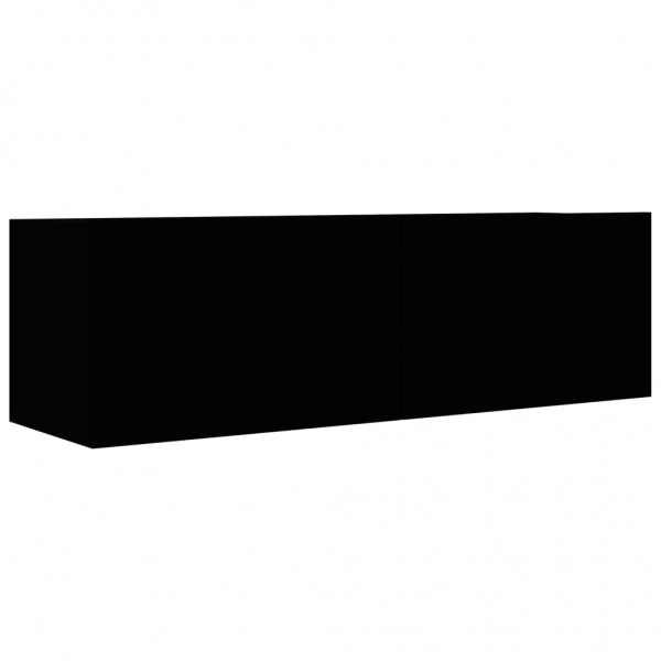 Mueble pared TV madera contrachapada roble negro 100x30x30 cm D