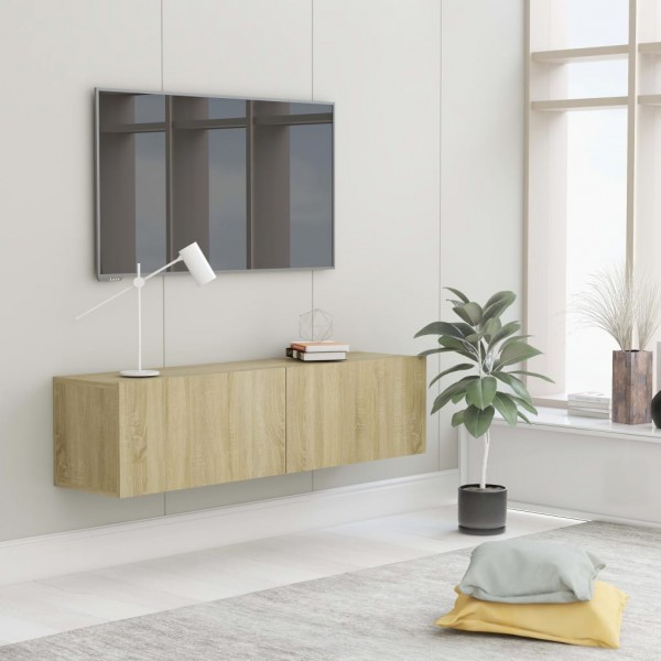 Mobiliário para TV madeira contraplacada cor carvalho 120x30x30 cm D