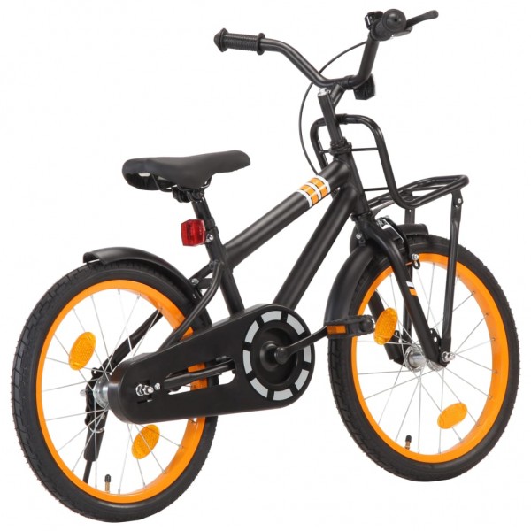 Bicicleta infantil e porta-bagagens dianteira 18 preto e laranja D
