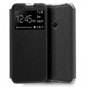 Fundação COOL Capa de Flip para Huawei Liso preto Y6p D