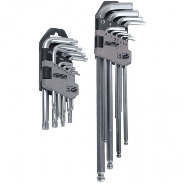 Brüder Mannesmann Chave conjunto Torx e hexagonal 18 unidades 18170 D