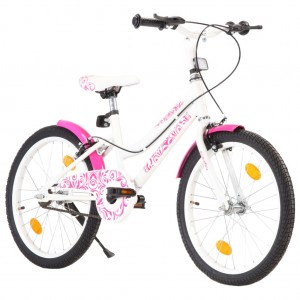 Bicicleta de niño 20 pulgadas rosa y blanca D