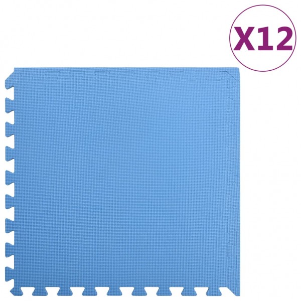 Alfombras de borracha EVA azul 12 uds 4,32 m2 D
