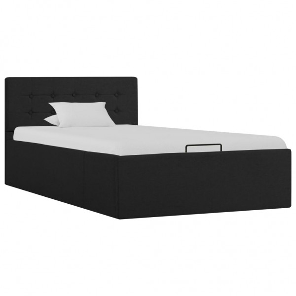 Armazenamento hidráulico para cama de canapé tecido cinza escuro 100x200 cm D
