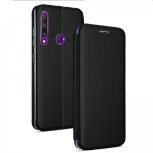 Fundação COOL Capa de Flip para Huawei Y6p Elegância Preto D