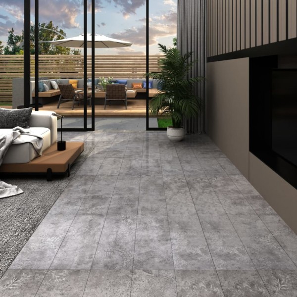 Lamas de piso de PVC autoadhesivo cinza-concreto 5,02 m2 2 mm D