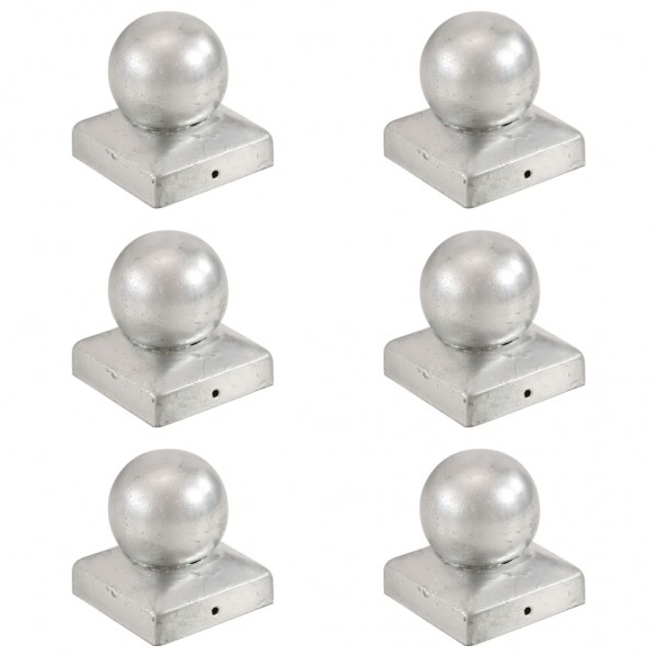 Tapas para postes 6 uds metal galvanizado globo final 71x71 mm D