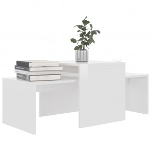 Mesa de centro madeira de contraplacado branco brilho 100x48x40 cm D