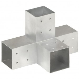 Conector de postes em forma de X de metal galvanizado 81x81 mm D