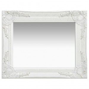 Espejo de pared estilo barroco blanco 50x40 cm D