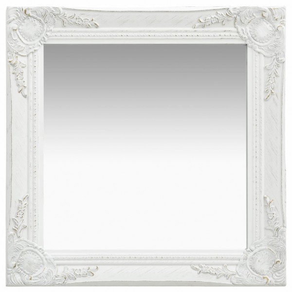 Espejo de pared estilo barroco blanco 50x50 cm D