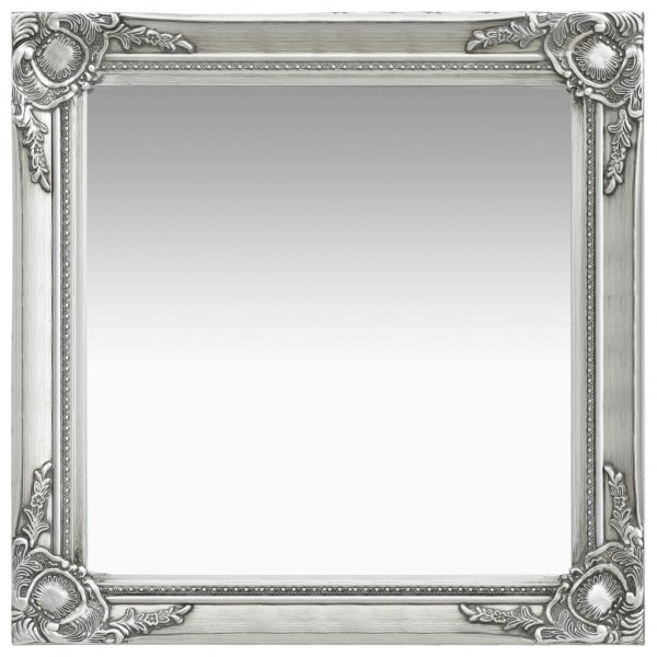 Espelho de parede barroco prateado 60x60 cm D