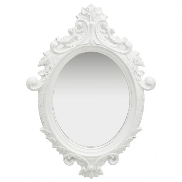 Espejo de pared estilo castillo blanco 56x76 cm D