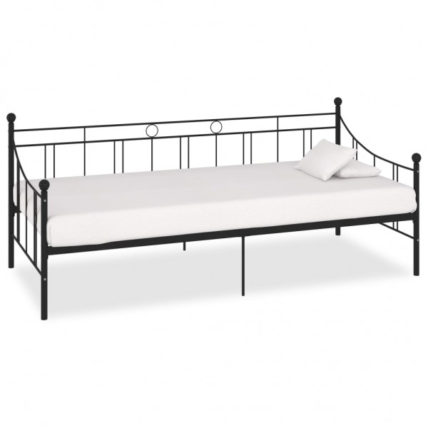 Estrutura de cama de metal preto 90x200 cm D