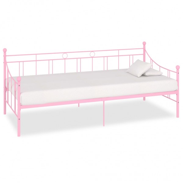 Estructura de cama de metal rosa 90x200 cm D