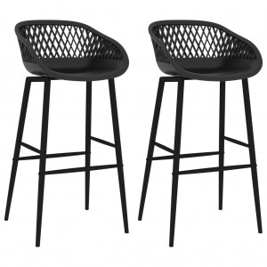 Taburetes de cocina 2 unidades negro D