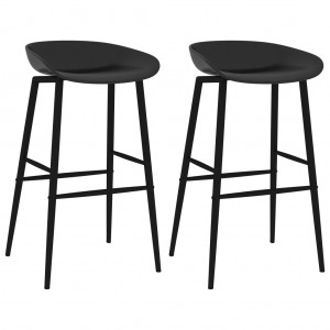 Taburetes de cocina 2 unidades negro D
