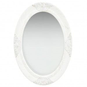 Espejo de pared estilo barroco blanco 50x70 cm D