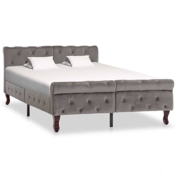 Estructura de cama de terciopelo gris 120x200 cm D