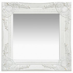 Espejo de pared estilo barroco blanco 40x40 cm D