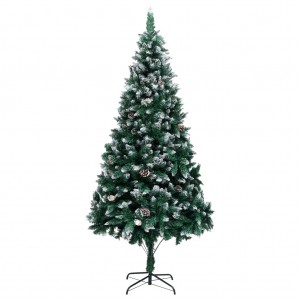 Árbol de Navidad artificial con piñas y nieve blanca 240 cm D