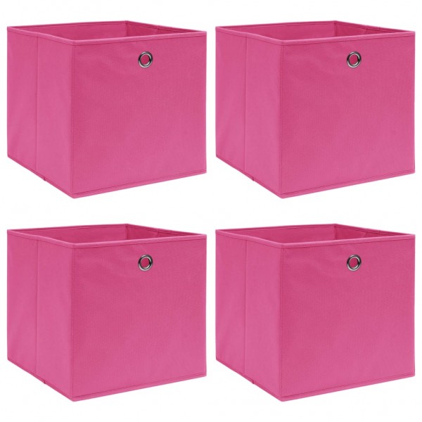 Caixas de armazenamento 4 x tela rosa 32x32x32 cm D