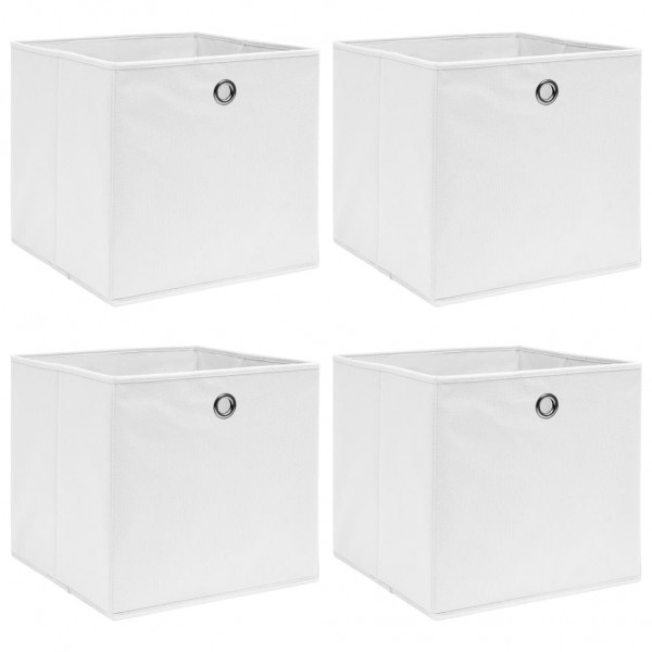 Cajas de almacenaje 4 uds tela blanco 32x32x32 cm D