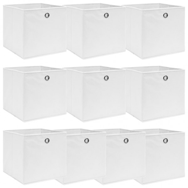 Cajas de almacenaje 4 unidades tela blanco 32x32x32 cm