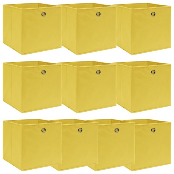 Caixas de armazenamento 10 cm tela amarela 32x32x32 cm D
