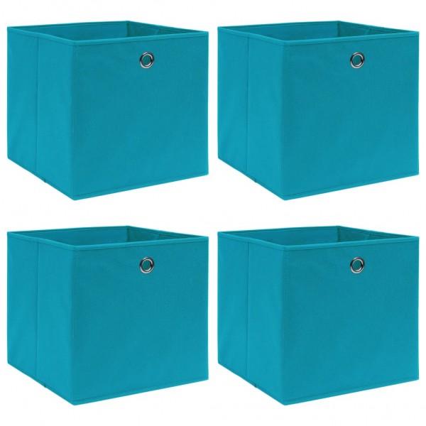 Caixas de armazenamento 4 unidades tecido azul claro 32x32x32 cm D