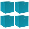 Cajas de almacenaje con tapas 4 uds tela azul 32x32x32cm