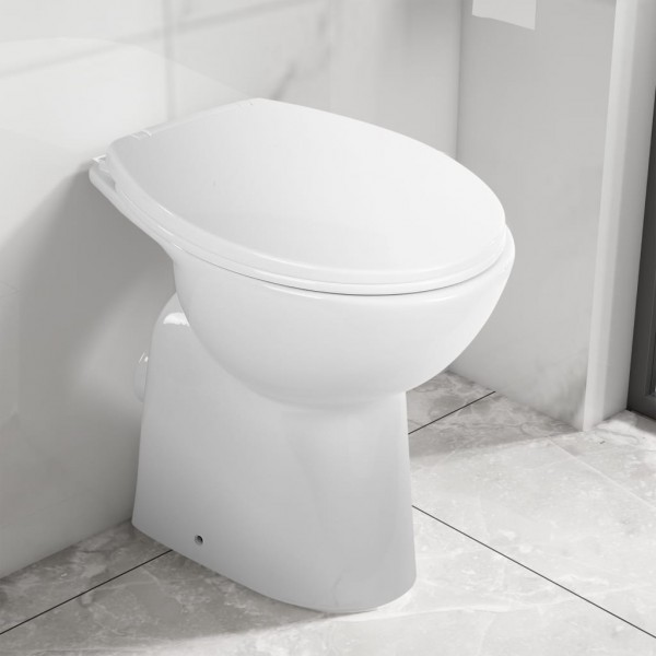 WC sem bordas fecho suave 7 cm de altura cerâmica branca D