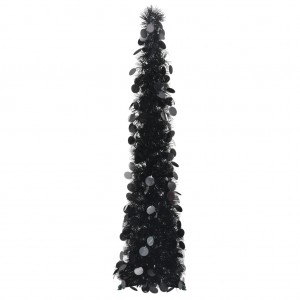 Árbol de Navidad artificial emergente PET negro 120 cm D