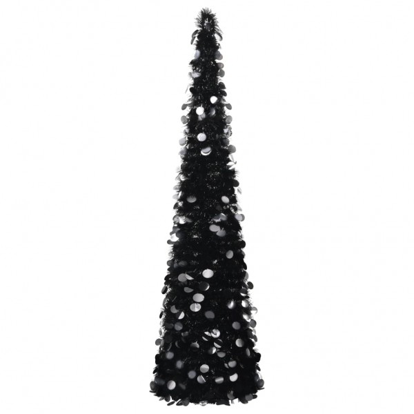 Árbol de Navidad artificial emergente PET negro 150 cm D