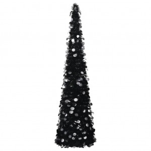 Árbol de Navidad artificial emergente PET negro 180 cm D